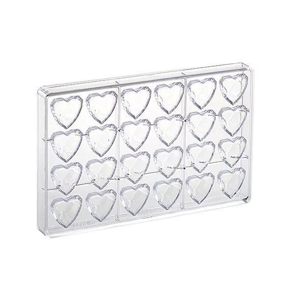 24 HEART SHAPE IN POLYCARBONATE cm. 3.3x3.3x1.5