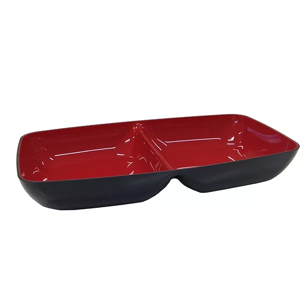 SQUARE SNACK CONTAINER DOUBLE COLOR RED/BLACK cm.19x32x4,5Item being eliminated