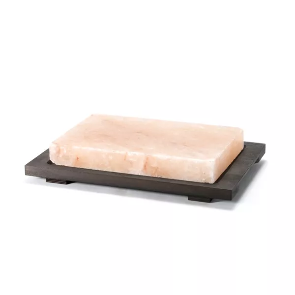 SALT PLATE cm.20x30 WITH WOODEN BASE