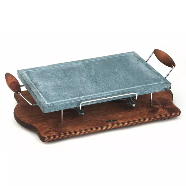 SOAPSTONE cm.25X40 WITH WOODEN BASE AND STOVE