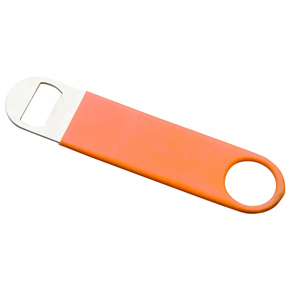 RUBBERIZED FLAT BOTTLE OPENER cm.18x4 BLACK COLOR