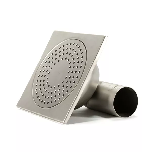 STAINLESS STEEL MANHOLE TRAP cm.30x30x10x8,5 SIDE OUTLET