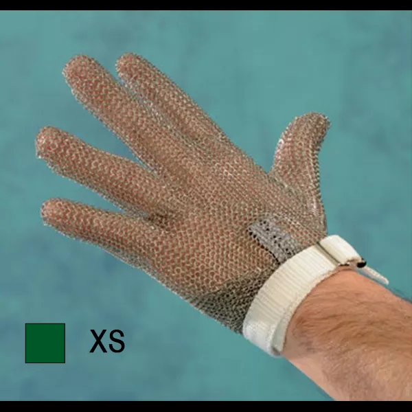 GREEN STRAP STAINLESS KNIT GLOVE (XS)