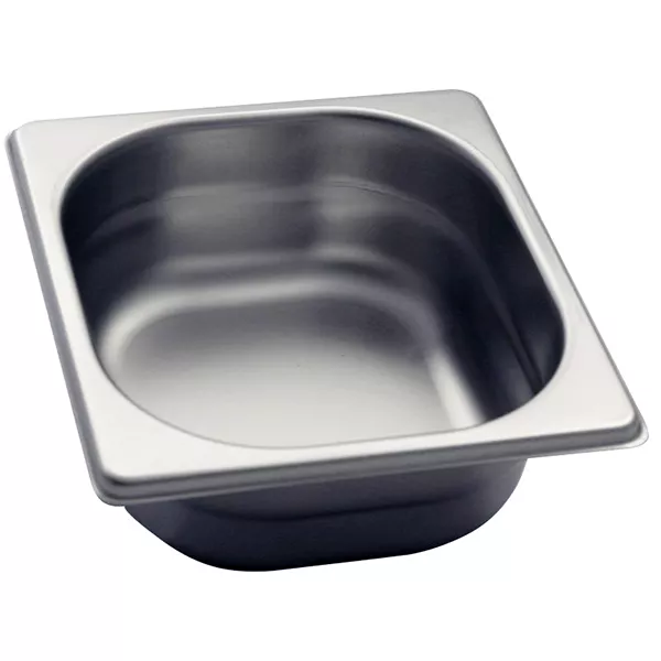 STAINLESS STEEL GASTRONORM TRAY 1/6 cm.17,6x16,2x6,5 capacity lt.1,4