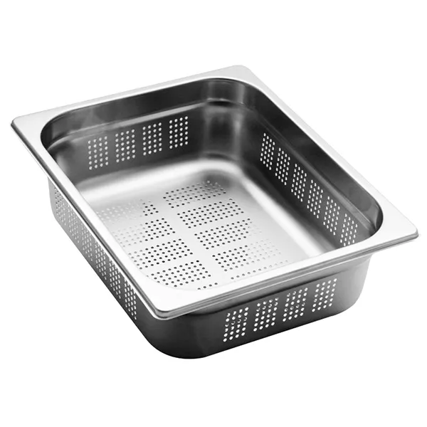GASTRONORM STAINLESS STEEL PERFORATED TRAY 1/2 cm.32,5x26,5x6,5 capacity lt.4,7