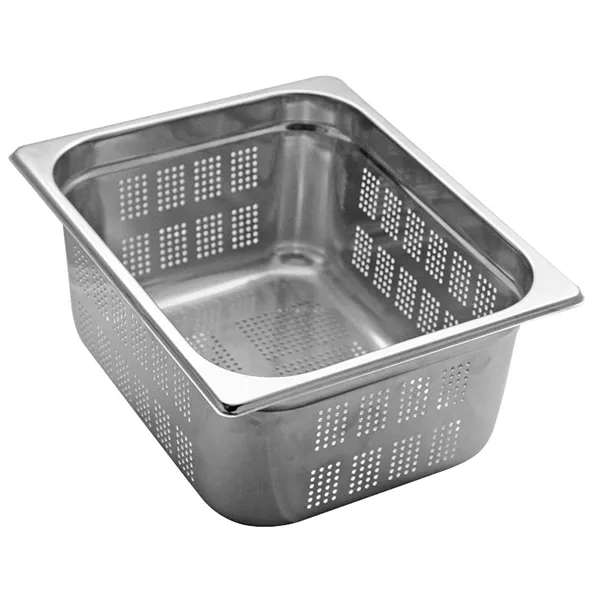 GASTRONORM STAINLESS STEEL PERFORATED TRAY 1/2 cm.32,5x26,5x15 capacity lt.10,8