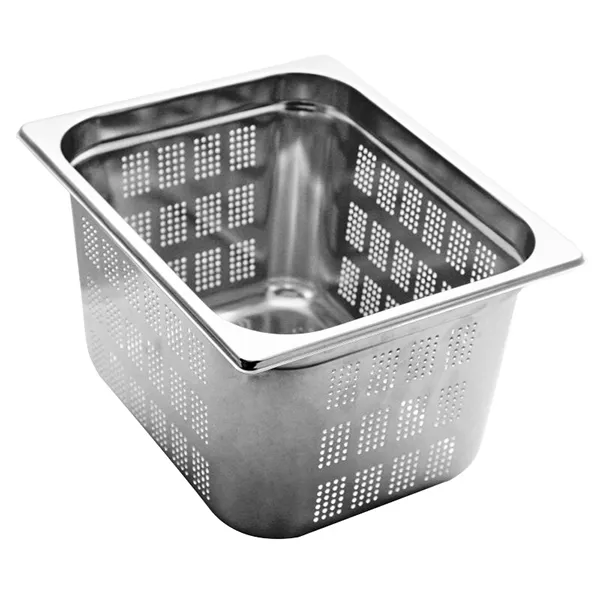 GASTRONORM STAINLESS STEEL PERFORATED TRAY 1/2 cm.32,5x26,5x20 capacity lt.14,4