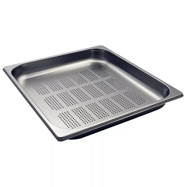 GASTRONORM STAINLESS STEEL PERFORATED TRAY 2/3 cm.32,5x35,4x6,5 capacity lt.6,4