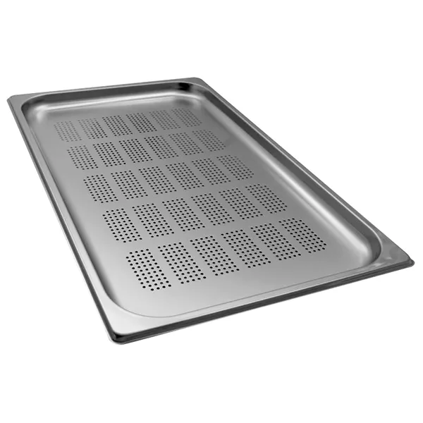 GASTRONORM STAINLESS STEEL PERFORATED TRAY 1/1 cm.53x32,5x2 capacity lt.3,0