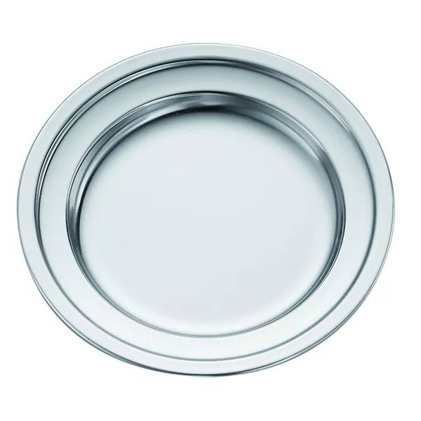 ROUND SERVING PLATE IN STAINLESS STEEL WITH EDGE cm.34