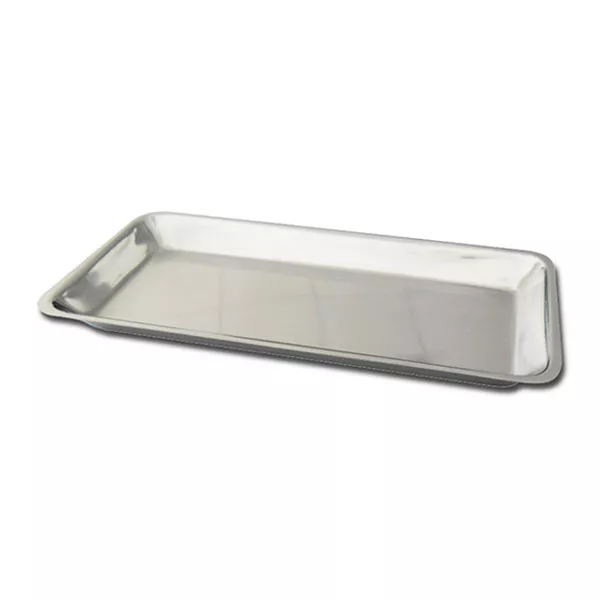 RECTANGULAR STAINLESS STEEL TRAY cm.36x22x2 WITH ROUNDED CORNERS