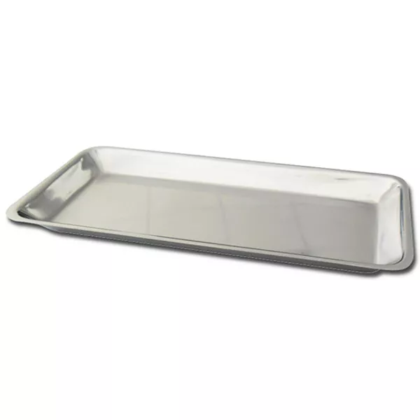 RECTANGULAR STAINLESS STEEL TRAY cm.46x25x2 WITH ROUNDED CORNERS