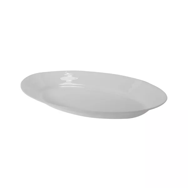 OVAL WHITE METHACRYLATE TRAY cm.52x37x5