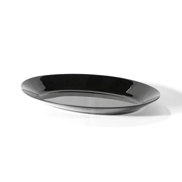 BLACK OVAL METHACRYLATE TRAY cm.52x37x5