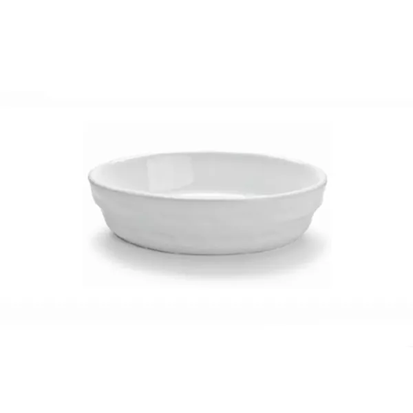 WHITE CORDED OVAL PORCELAIN BAKING DISH cm.22x13,5x4h