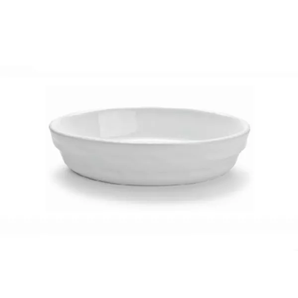 WHITE CORDED OVAL PORCELAIN BAKING DISH cm.28x17x4,5h STACKABLE