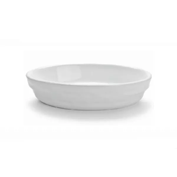 WHITE CORDED OVAL PORCELAIN BAKING DISH cm.32x20x5h