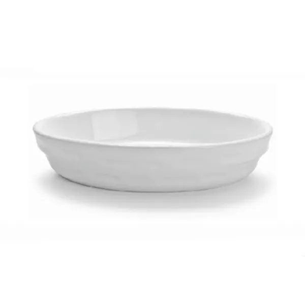 WHITE CORDED OVAL PORCELAIN BAKING DISH cm.38x24x5h