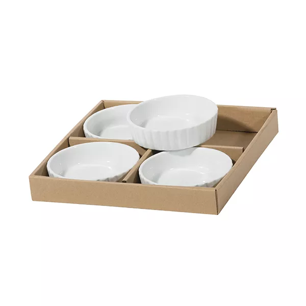 MINI CAKE PAN IN WHITE PORCELAIN cm.11 PACK OF 4 PIECES