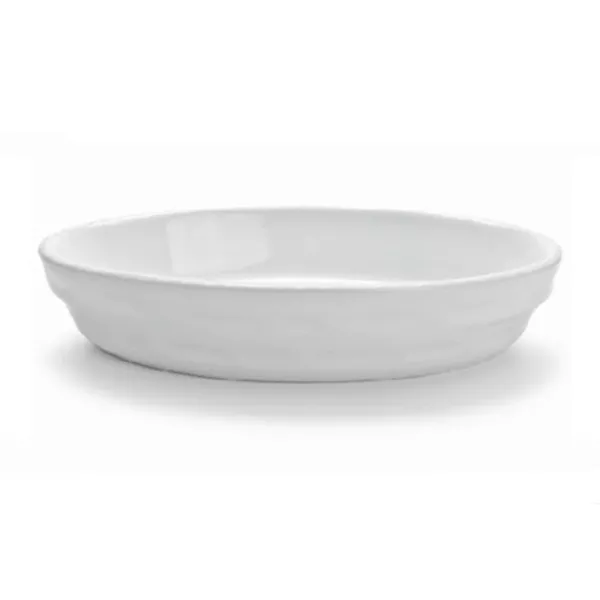 WHITE CORDED OVAL PORCELAIN BAKING DISH cm.44x27x5,5h