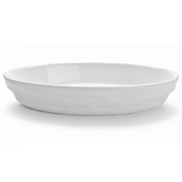 WHITE CORDED OVAL PORCELAIN BAKING DISH cm.58x34x6,5h