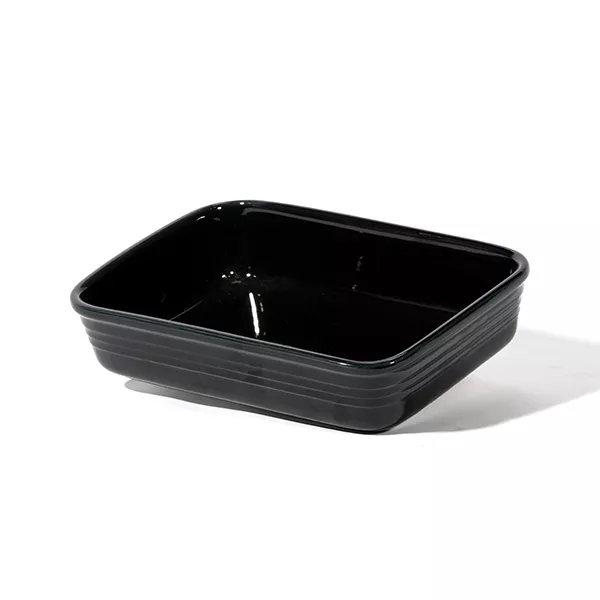 RECTANGULAR SMOOTH PORCELAIN GASTRONOMIC BAKING DISH cm.27x20x6h black color