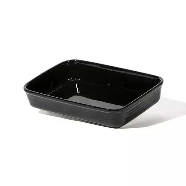 RECTANGULAR SMOOTH PORCELAIN GASTRONOMIC BAKING DISH cm.32x22x6h black color