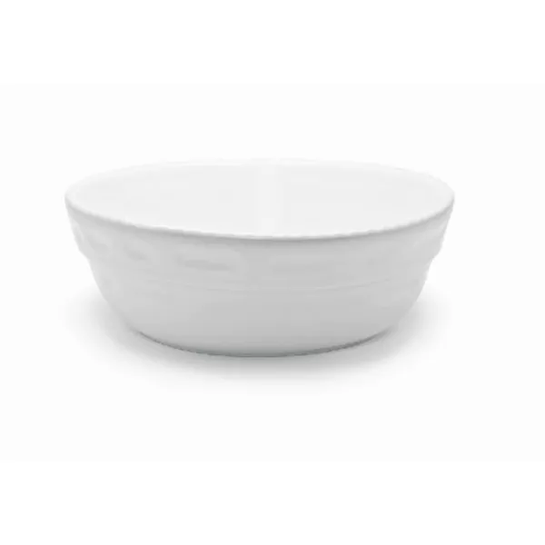 WHITE CORDATED PORCELAIN BOWL DISH cm.28x10h