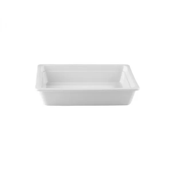 WHITE GASTRONORM PORCELAIN BAKING DISH 1/2 cm.32,5x26x6