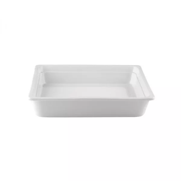 WHITE GASTRONORM PORCELAIN BAKING DISH 2/3 cm.32x35,5x6