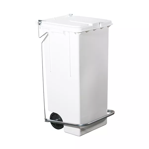 MAX PLASTIC WASTE BIN WITH LID, PEDAL AND WHEELS cm.46x42x85,5 (capacity lt.100)