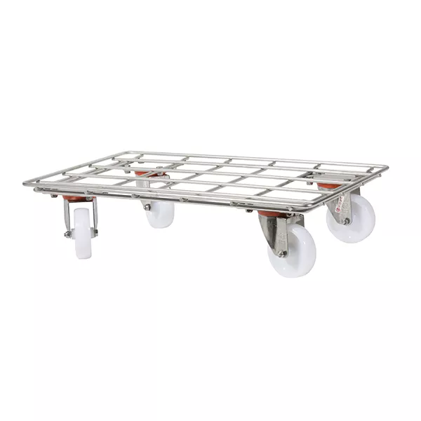 STAINLESS STEEL GRILLED TROLLEY cm.62x41x15 WITH 4 WHEELS