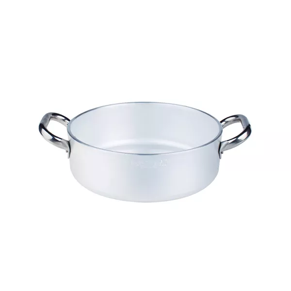 LOW ALUMINUM CASSEROLE 2 HANDLES cm. 24x8