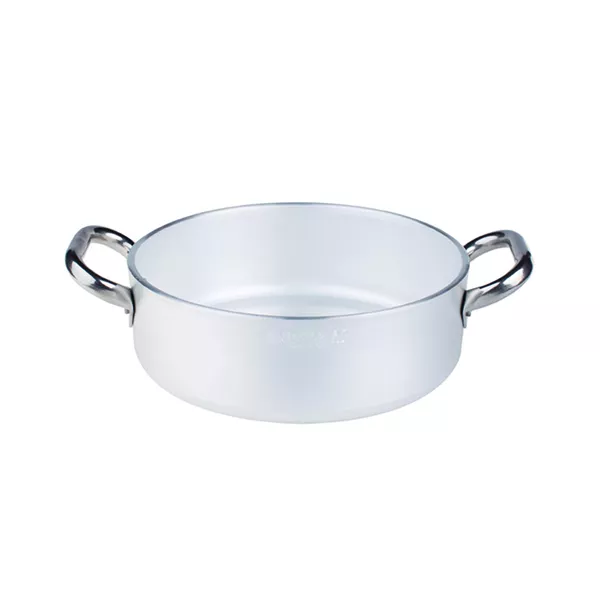 LOW ALUMINUM CASSEROLE 2 HANDLES cm. 28x9