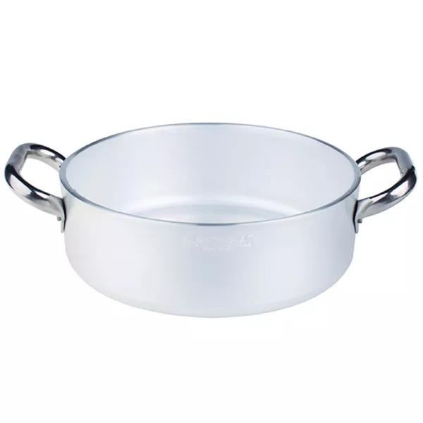 LOW ALUMINUM CASSEROLE 2 HANDLES cm. 50x17