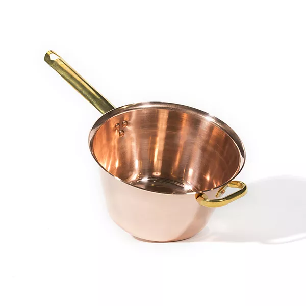 COPPER POT FOR POLENTA 1 BRASS HANDLE diameter cm. 24