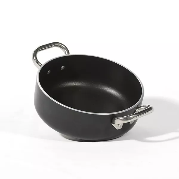 LOW INDUCTION CASSEROLE AL-BLACK 2 HANDLES cm. 24x9