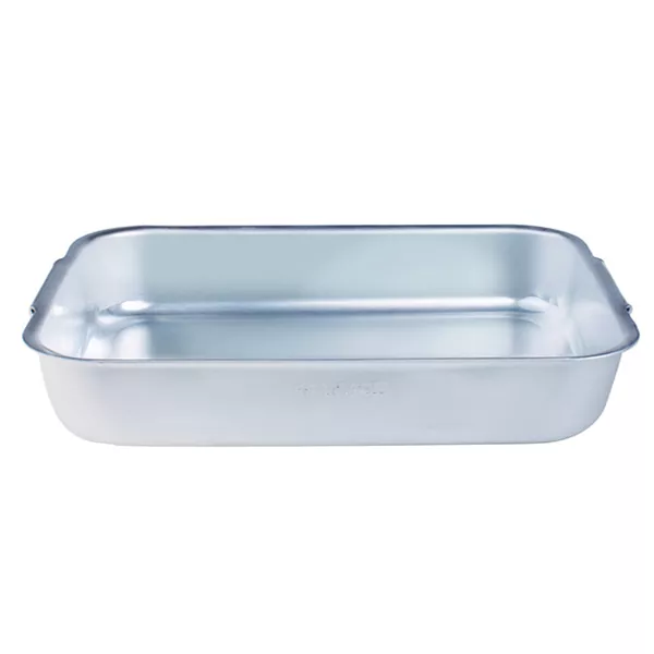 RECTANGULAR ALUMINUM ROASTING PAN 2 JOINTED HANDLES cm.55x36x9,5