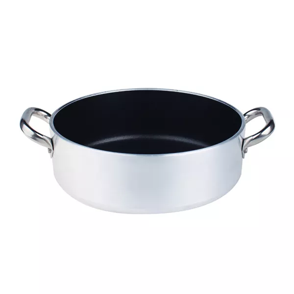 LOW NON-STICK ALUMINUM CASSEROLE 2 HANDLES cm. 32x10