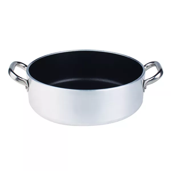 LOW NON-STICK ALUMINUM CASSEROLE 2 HANDLES cm. 36x12