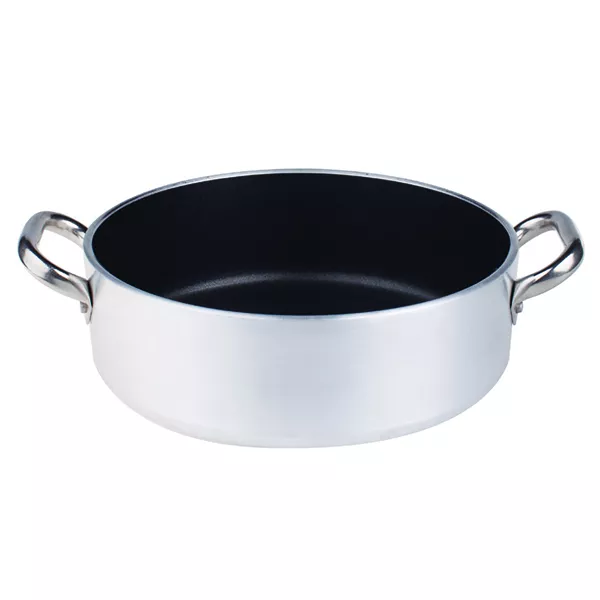 LOW NON-STICK ALUMINUM CASSEROLE 2 HANDLES cm. 40x13