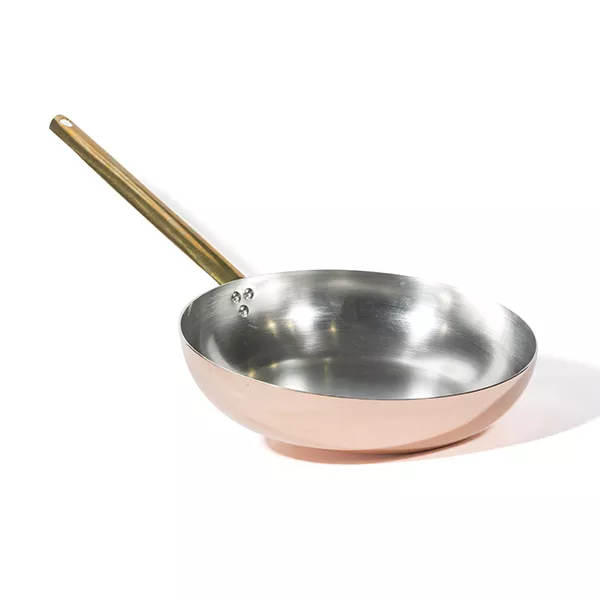 COPPER FRYING PAN 1 BRASS HANDLE cm. 28x7