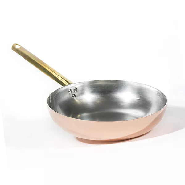 COPPER FRYING PAN 1 BRASS HANDLE cm. 32x7.8