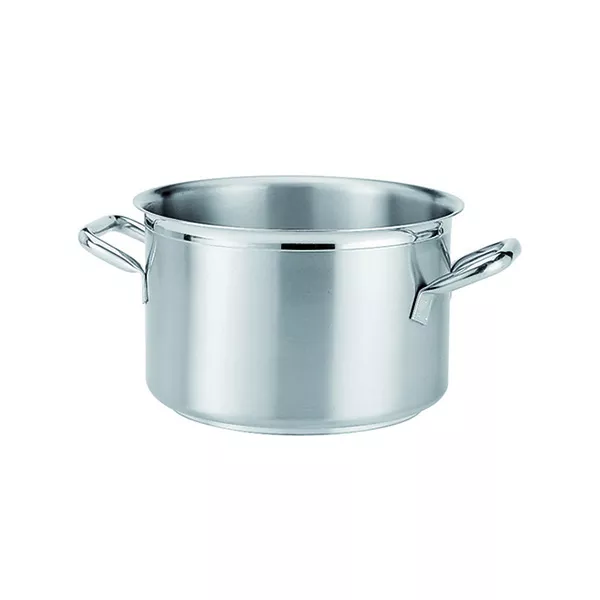 HIGH STAINLESS STEEL CASSEROLE 2 HANDLES cm. 16x11