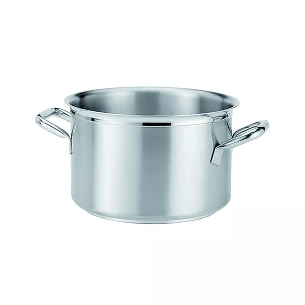 HIGH STAINLESS STEEL CASSEROLE 2 HANDLES cm. 20x13