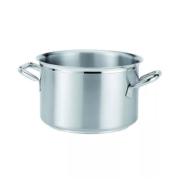 HIGH STAINLESS STEEL CASSEROLE 2 HANDLES cm. 24x15