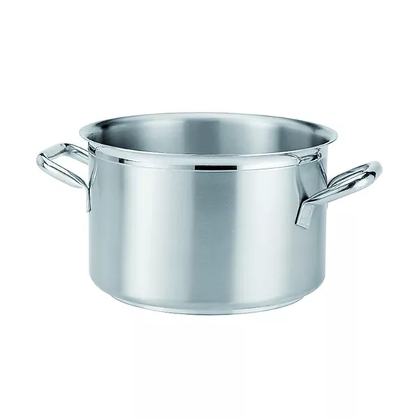 HIGH STAINLESS STEEL CASSEROLE 2 HANDLES cm. 28x18