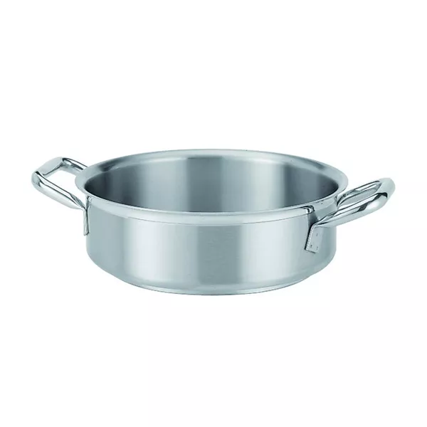 STAINLESS STEEL LOW CASSEROLE 2 HANDLES cm. 24x8