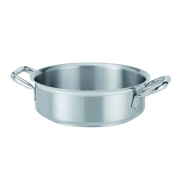 STAINLESS STEEL LOW CASSEROLE 2 HANDLES cm. 28x9