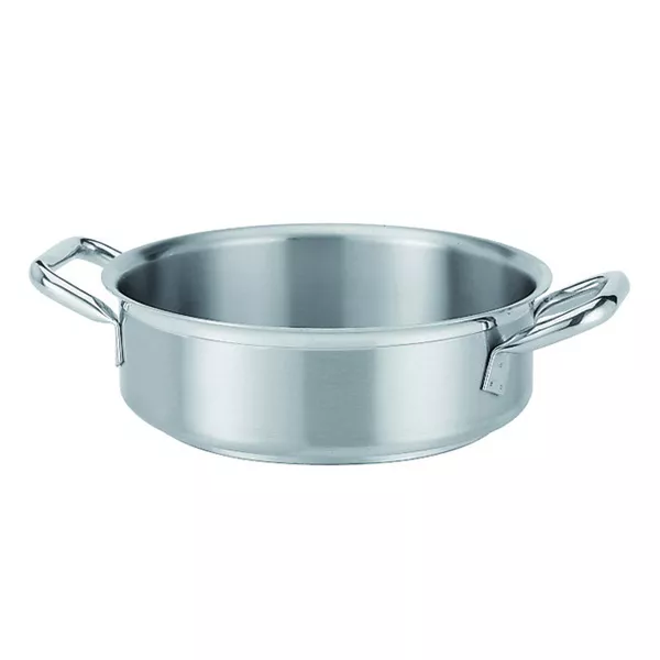 STAINLESS STEEL LOW CASSEROLE 2 HANDLES cm. 32x10